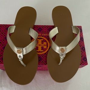 Tory Burch Manon Thong Sandals - Gold